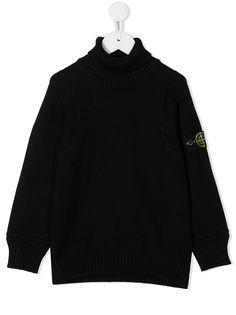 Stone Island Junior джемпер с высоким воротником и логотипом