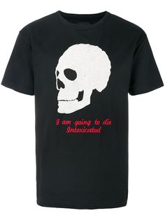 Intoxicated футболка с вышивкой черепа