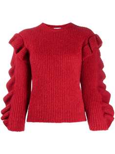 RED Valentino джемпер с круглым вырезом и оборками