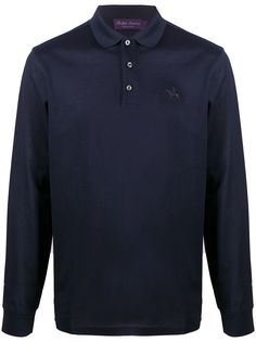 Ralph Lauren Purple Label рубашка поло с длинными рукавами и логотипом