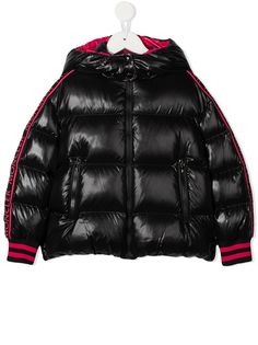 Moncler Kids пуховик с вышитым логотипом