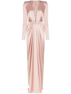 Alexandre Vauthier платье со сборками и поясом