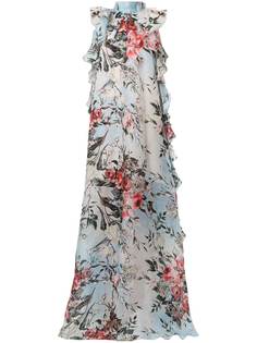 Saiid Kobeisy платье с цветочным принтом и открытыми плечами