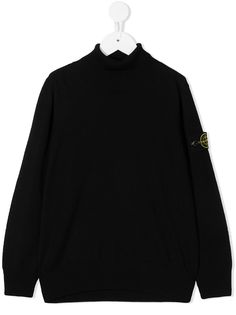 Stone Island Junior джемпер с высоким воротником и нашивкой-логотипом