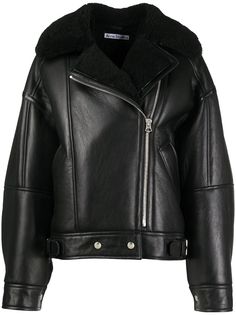 Acne Studios куртка из телячьей кожи с овчиной