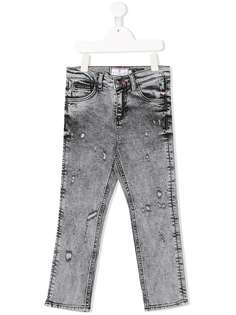Philipp Plein Junior прямые джинсы с эффектом потертости