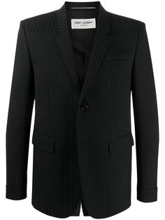 Saint Laurent однобортный пиджак в полоску
