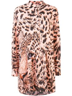 MSGM платье-рубашка с графичным принтом
