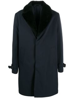 Brioni пальто с меховой отделкой