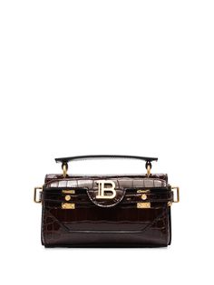 Balmain сумка на плечо B-Buzz 19 с тиснением под кожу крокодила