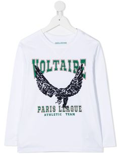 Zadig & Voltaire Kids футболка с длинными рукавами и логотипом