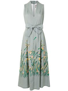 Lela Rose платье миди с цветочным принтом