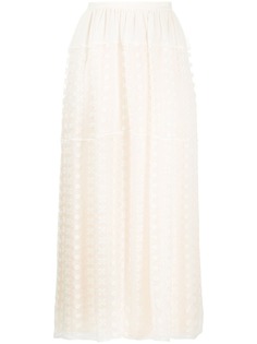 Chloé расклешенная юбка с декоративной строчкой