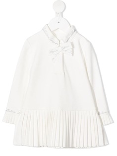 Lapin House платье с длинными рукавами и плиссировкой