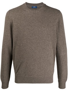 Barba кашемировый джемпер с окантовкой в рубчик
