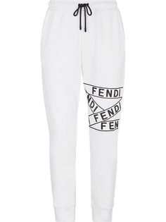 Fendi спортивные брюки с логотипами на лампасах