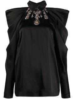 Alberta Ferretti декорированная блузка с открытыми плечами