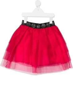 Philipp Plein Junior пышная юбка мини с логотипом