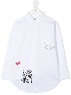 Zadig & Voltaire Kids рубашка с длинными рукавами и принтом