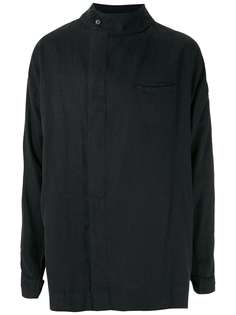 Handred Camisa Transpassada Gola Alta Preta