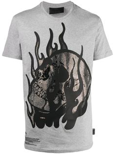 Philipp Plein футболка с круглым вырезом и декором Skull