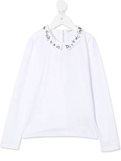 Dolce & Gabbana Kids блузка с логотипом на воротнике