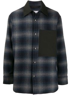 Acne Studios клетчатая рубашка с большим карманом