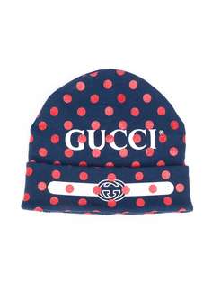 Gucci Kids шапка бини в горох с логотипом
