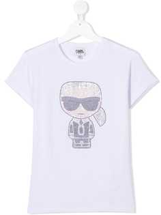 Karl Lagerfeld Kids декорированная футболка Karl
