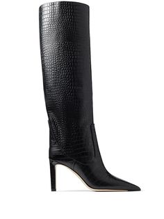 Jimmy Choo фактурные сапоги с заостренным воротником
