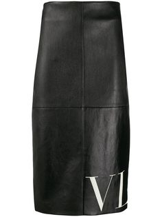 Valentino юбка-карандаш с принтом VLTN