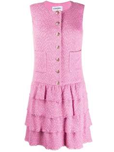 Chanel Pre-Owned платье 2010-х годов на пуговицах с оборками