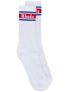 Rhude высокие носки с логотипом