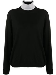 Paco Rabanne джемпер с высоким воротником и контрастной вставкой