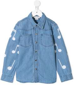 Stella McCartney Kids джинсовая рубашка с принтом