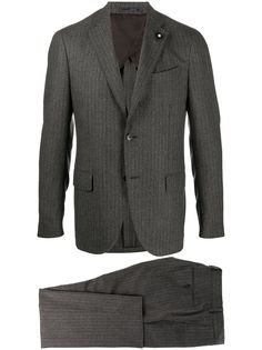 Lardini костюм в тонкую полоску с однобортным пиджаком