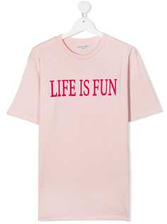 Alberta Ferretti Kids футболка с надписью Life Is Fun