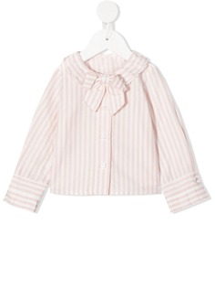 Lapin House рубашка в полоску с бантом