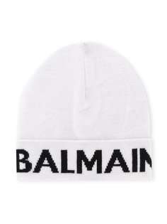 Balmain Kids вязаная шапка бини с логотипом