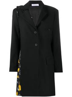 Delada однобортное пальто с контрастной вставкой