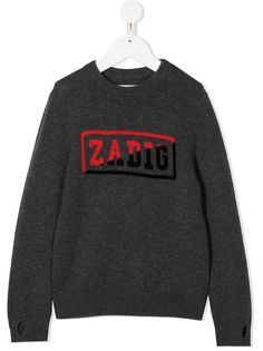 Zadig & Voltaire Kids джемпер Chris с логотипом вязки интарсия
