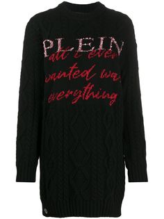 Philipp Plein платье-пуловер Lucky Charm фактурной вязки