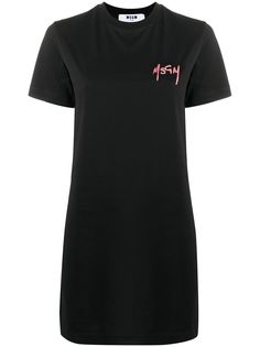MSGM платье-футболка с вышитым логотипом