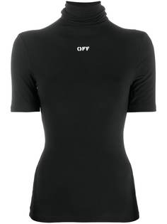 Off-White футболка с логотипом и высоким воротником