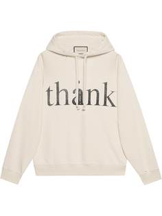 Gucci худи с кулиской и принтом Think/Thank