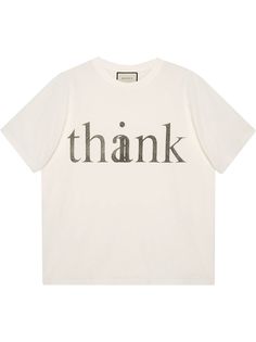 Gucci футболка оверсайз с принтом think/thank