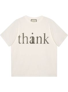 Gucci футболка оверсайз с принтом think/thank