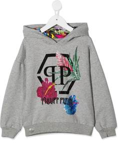 Philipp Plein декорированное худи с цветочным принтом