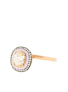 Selim Mouzannar кольцо Mina из розового золота с эмалью и бриллиантами