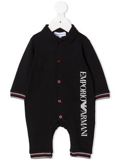 Emporio Armani Kids вязаный ромпер с логотипом